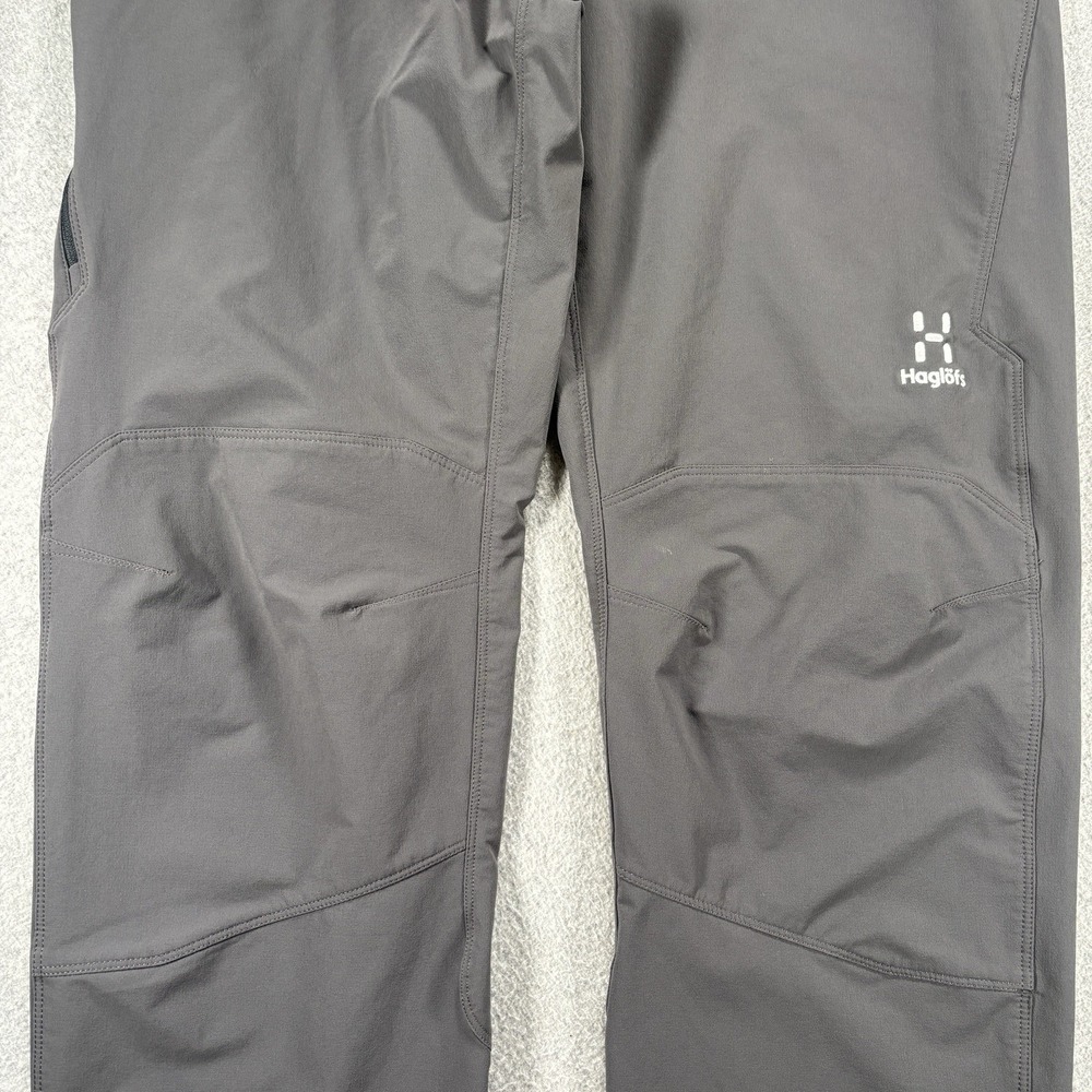 Haglofs Moran Water Repellent Wind Soft Shell Pants Gray Hiking Trekking 34x33 - Picture 7 of 16